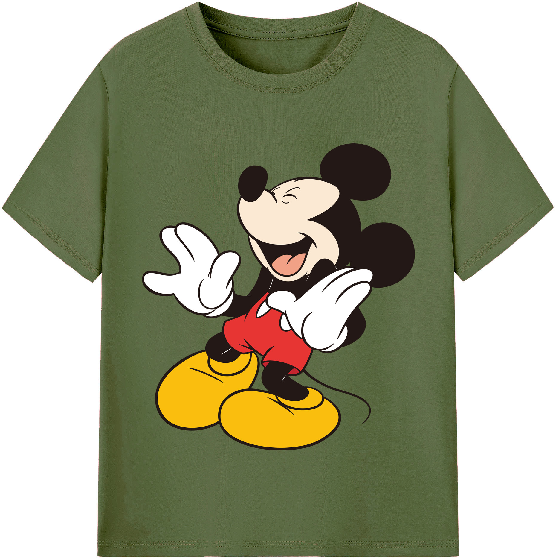 （画像用） ミッキーマウス Mickey Mouse 綿100％半袖Tシャツ（フロントプリント）